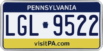 PA license plate LGL9522