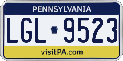 PA license plate LGL9523