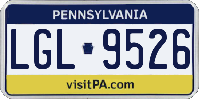 PA license plate LGL9526