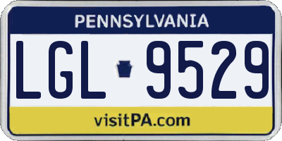 PA license plate LGL9529