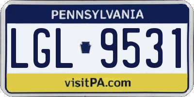 PA license plate LGL9531