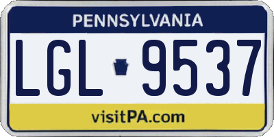 PA license plate LGL9537