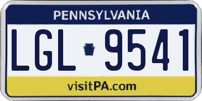 PA license plate LGL9541