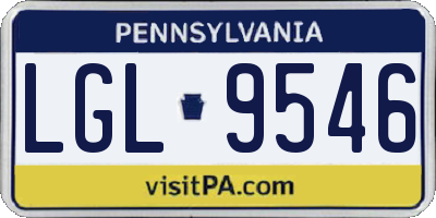 PA license plate LGL9546