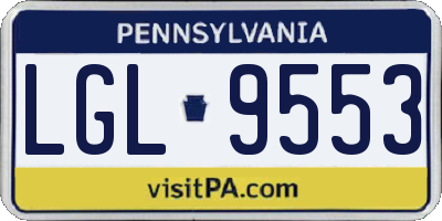 PA license plate LGL9553