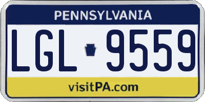 PA license plate LGL9559