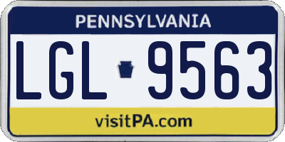 PA license plate LGL9563