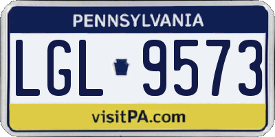 PA license plate LGL9573