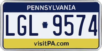 PA license plate LGL9574
