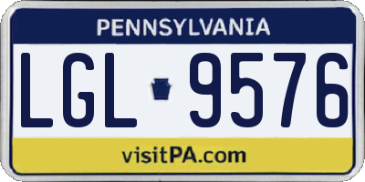 PA license plate LGL9576
