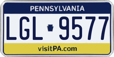 PA license plate LGL9577