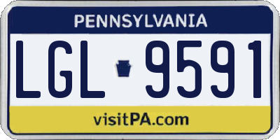 PA license plate LGL9591