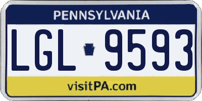 PA license plate LGL9593