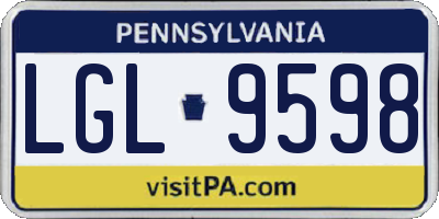 PA license plate LGL9598
