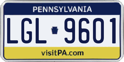 PA license plate LGL9601