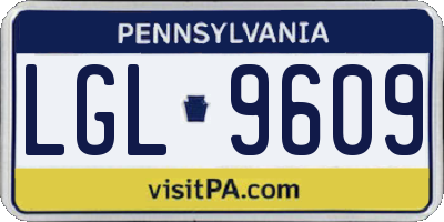PA license plate LGL9609