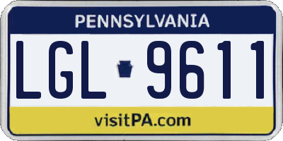 PA license plate LGL9611