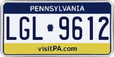 PA license plate LGL9612