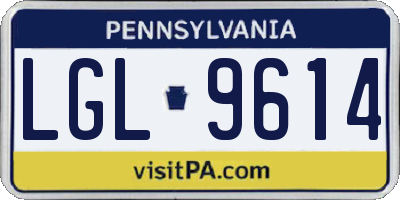 PA license plate LGL9614