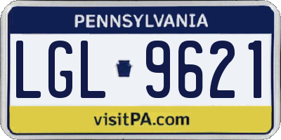 PA license plate LGL9621