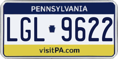PA license plate LGL9622