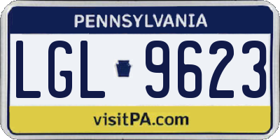 PA license plate LGL9623