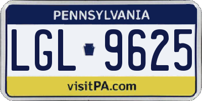 PA license plate LGL9625
