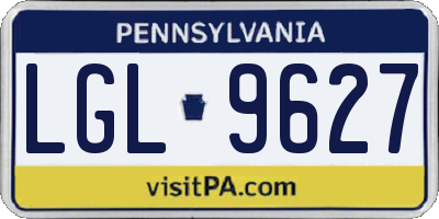 PA license plate LGL9627