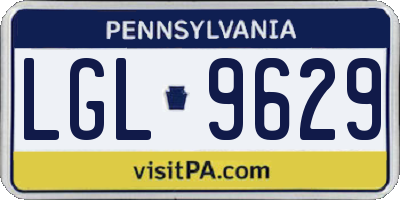 PA license plate LGL9629
