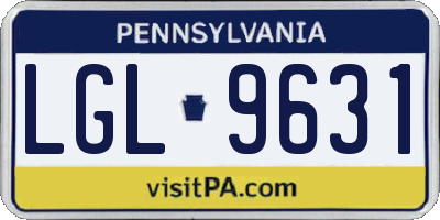 PA license plate LGL9631