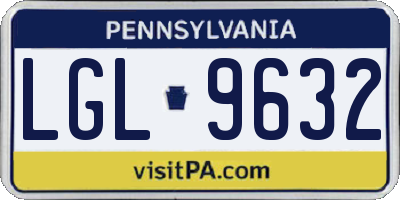 PA license plate LGL9632