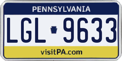 PA license plate LGL9633