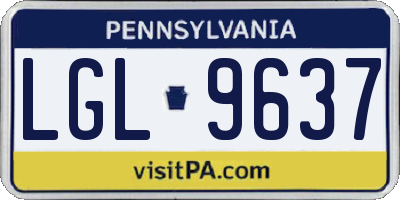PA license plate LGL9637