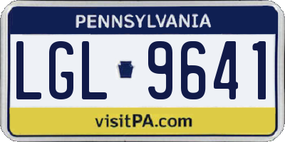 PA license plate LGL9641
