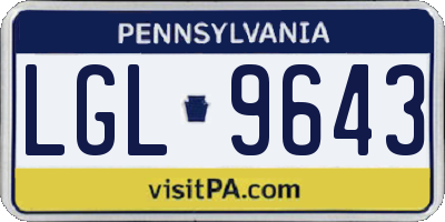 PA license plate LGL9643