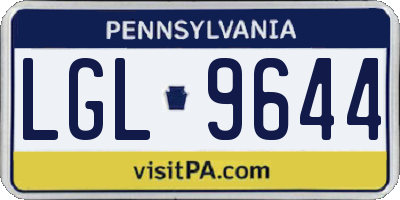 PA license plate LGL9644