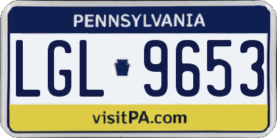 PA license plate LGL9653