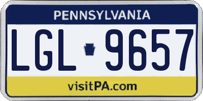 PA license plate LGL9657
