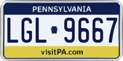 PA license plate LGL9667