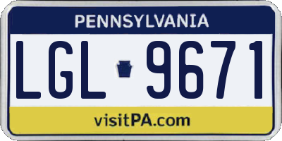 PA license plate LGL9671