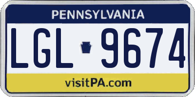 PA license plate LGL9674