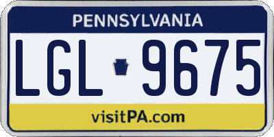 PA license plate LGL9675