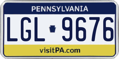 PA license plate LGL9676