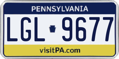 PA license plate LGL9677