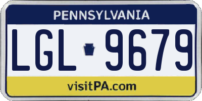 PA license plate LGL9679