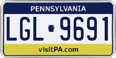 PA license plate LGL9691