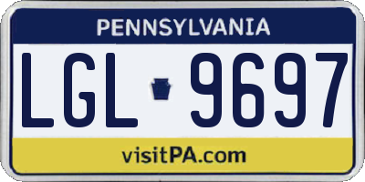 PA license plate LGL9697