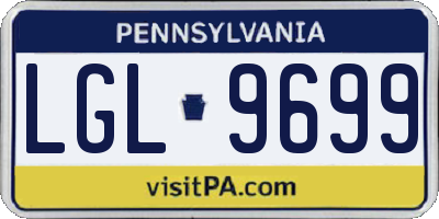 PA license plate LGL9699