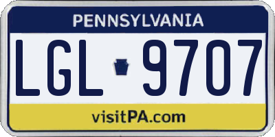 PA license plate LGL9707