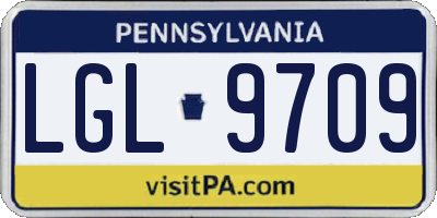 PA license plate LGL9709